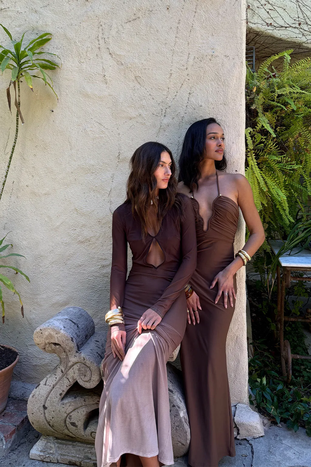 Mendoza Mocha Plunge Maxi Dress sold by 12th Tribe product image thumbnail 4