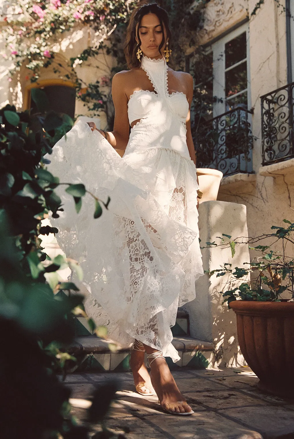 Princesa White Lace Drop Waist Maxi Dress sold by 12th Tribe product image thumbnail 4