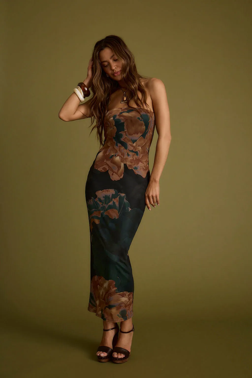 Avani Emerald Floral Strapless Maxi Dress sold by 12th Tribe product image thumbnail 5