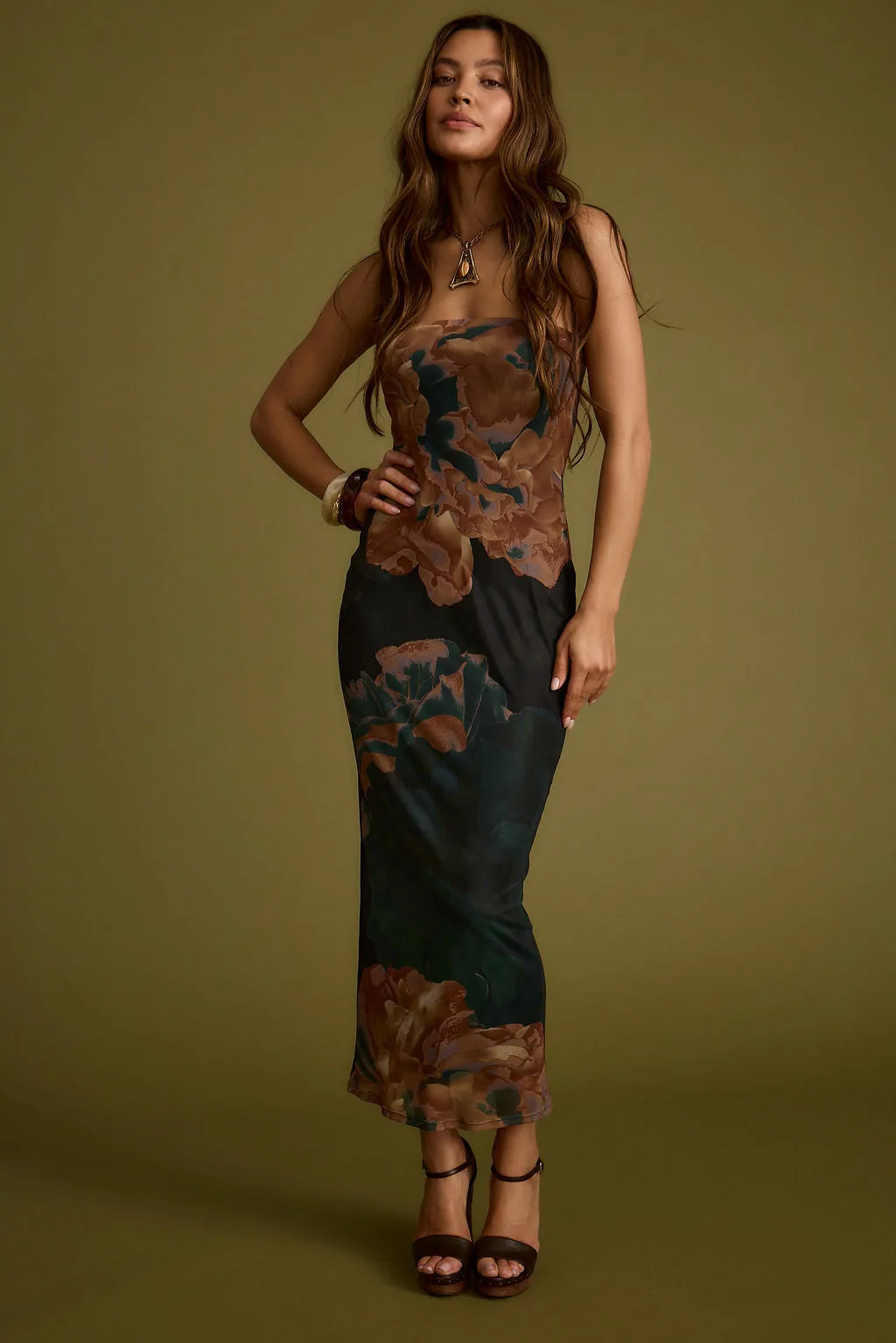 Avani Emerald Floral Strapless Maxi Dress sold by 12th Tribe product image thumbnail 3