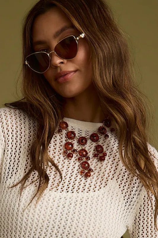 Macy Amber Stone Necklace sold by 12th Tribe