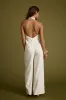 Astoria White Plunge Halter Tailored Jumpsuit sold by 12th Tribe