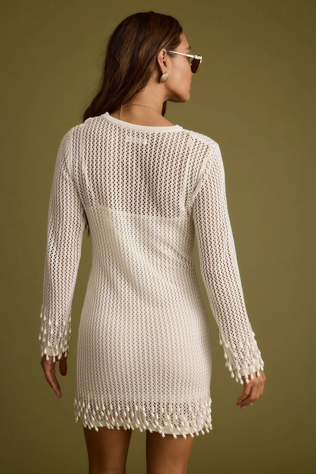 Plata Embellished Cream Knit Mini Dress sold by 12th Tribe product image thumbnail 3