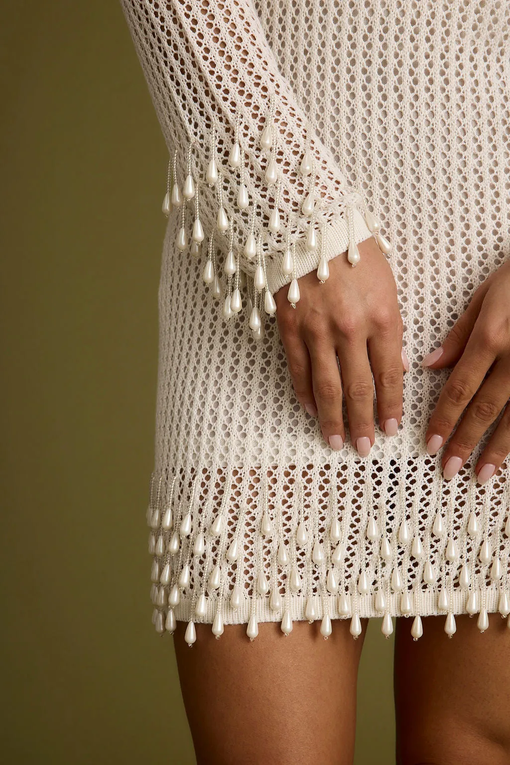 Plata Embellished Cream Knit Mini Dress sold by 12th Tribe product image thumbnail 5