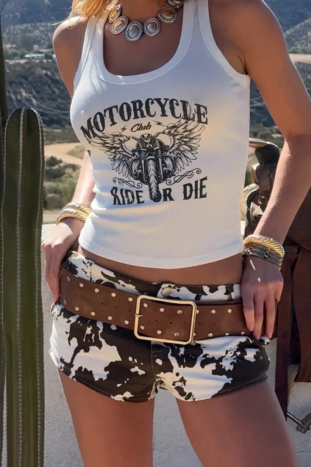 Saloon Washed Cognac Studded Belt sold by 12th Tribe product image thumbnail 4