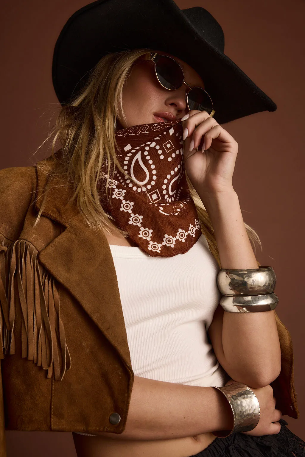 Bandit Terracotta Paisley Scarf sold by 12th Tribe
