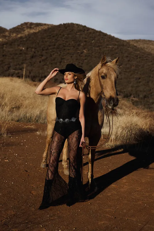 Belladonna Black Lace Jumpsuit sold by 12th Tribe