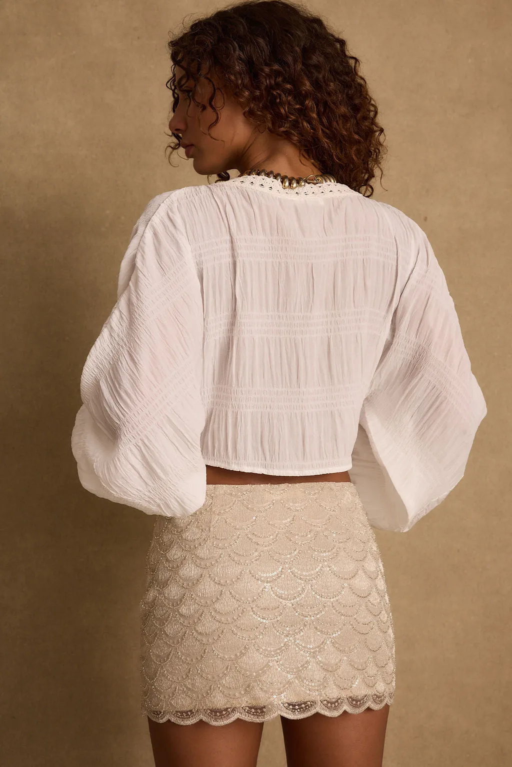 Rainey White Lace Up Top sold by 12th Tribe product image thumbnail 3