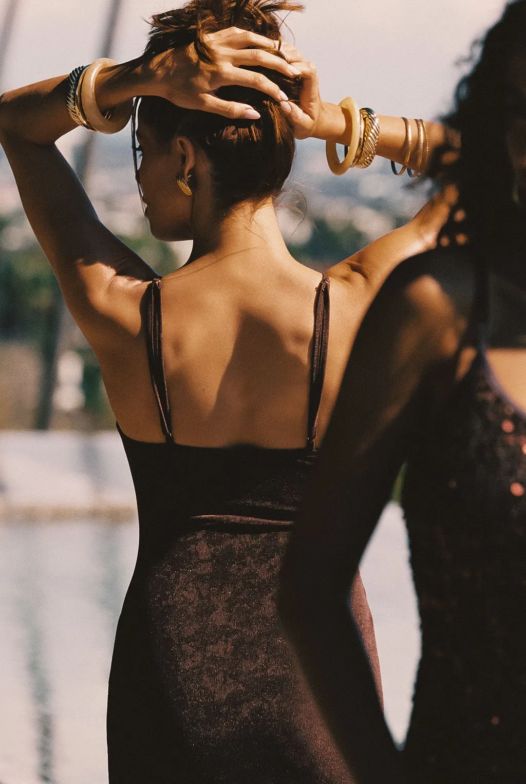 Elena Brown Slinky Dress sold by 12th Tribe product image thumbnail 4