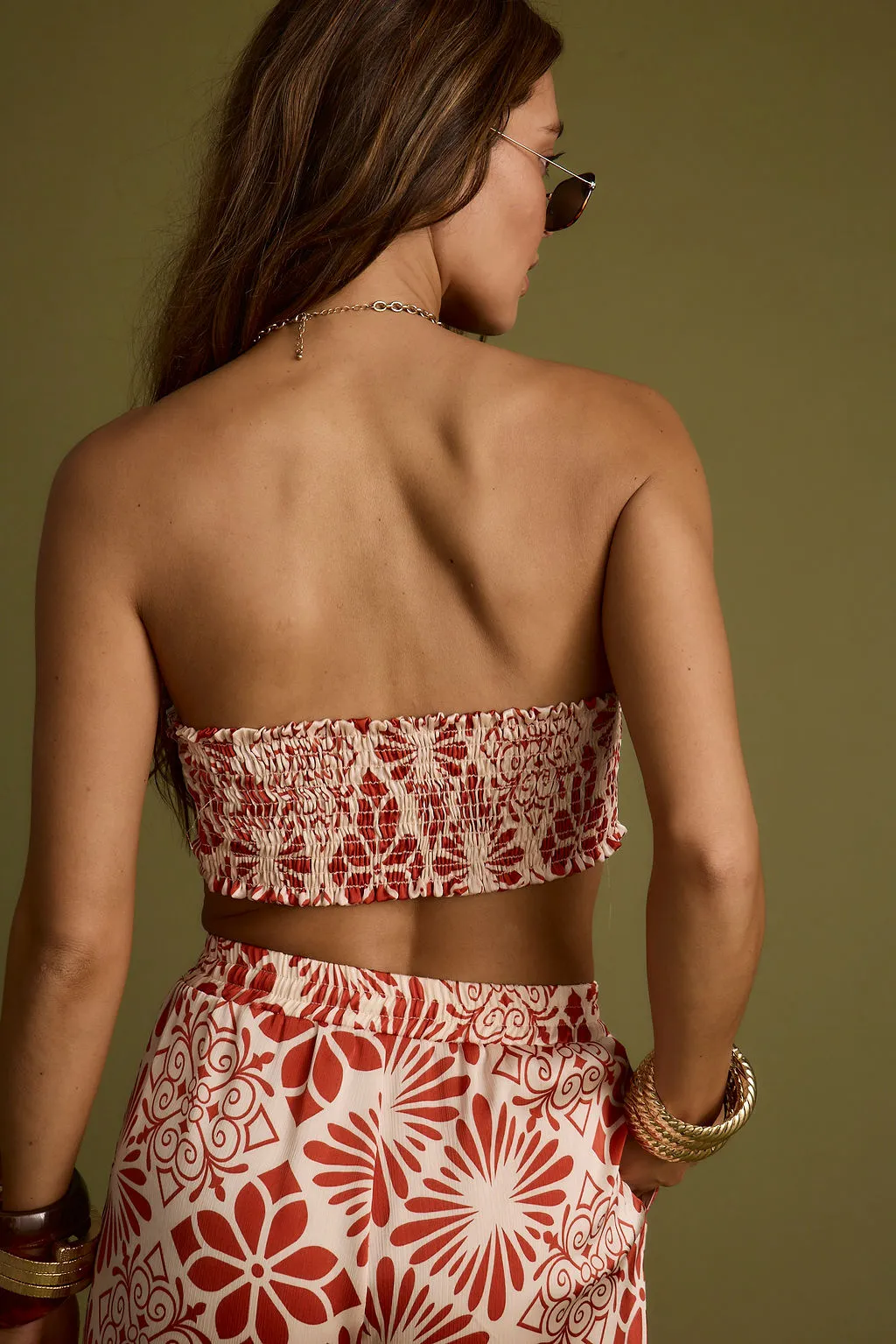 Cubana Rust Satin Bandeau Top sold by 12th Tribe product image thumbnail 3