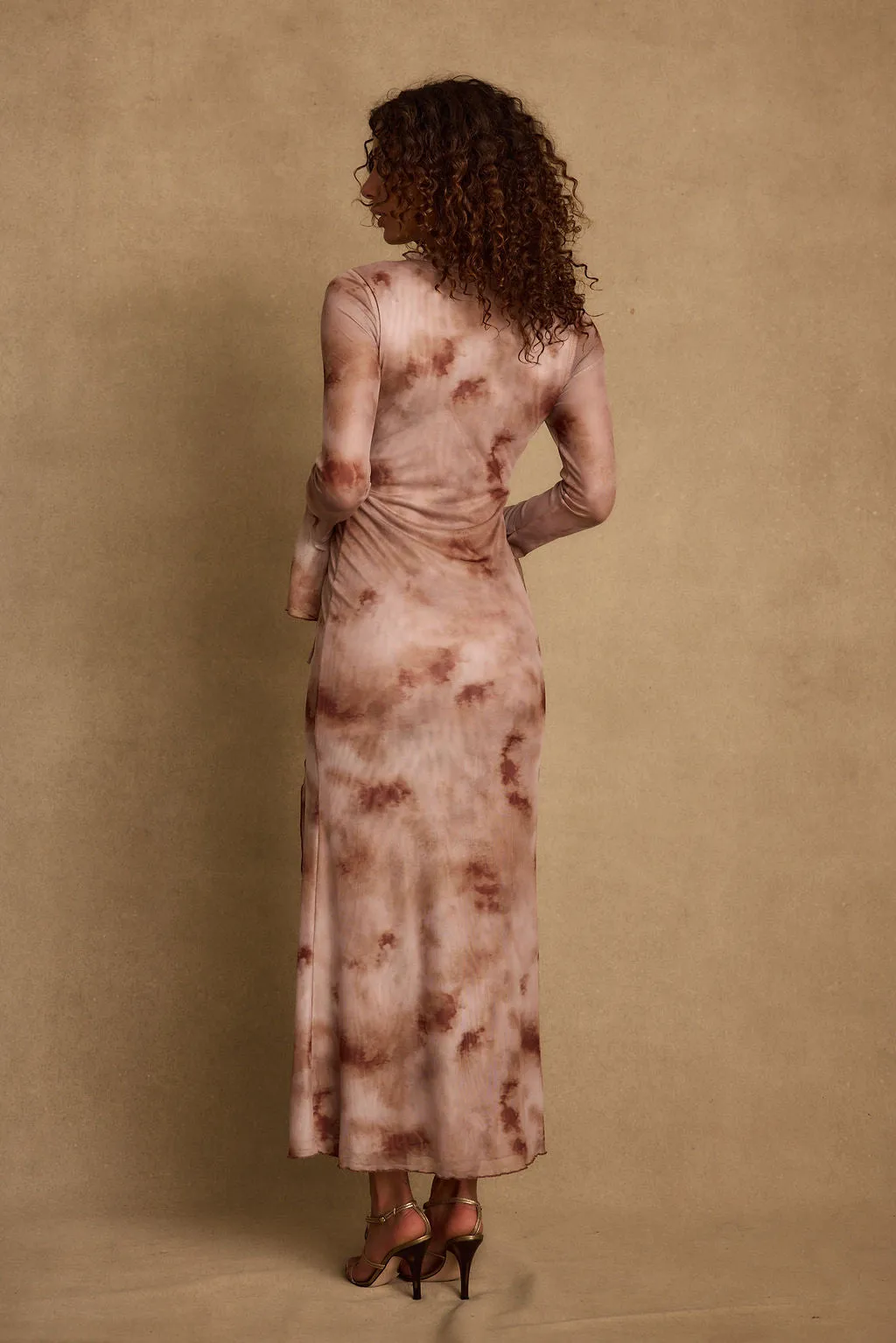 Odette Mocha Mesh Maxi Dress sold by 12th Tribe product image thumbnail 4