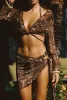 Hasey Mocha Snake Print Bikini Bottom sold by 12th Tribe