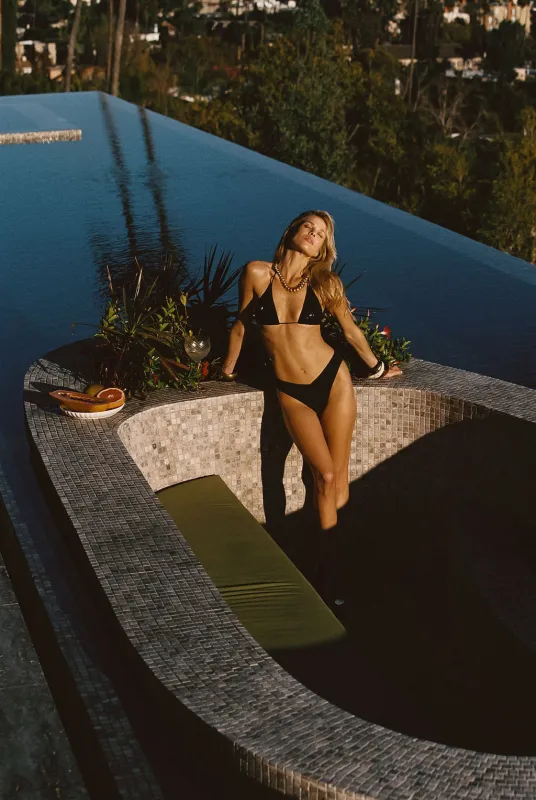 Sombra Black V Cut Bikini Bottoms sold by 12th Tribe