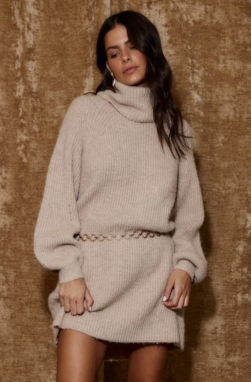 Beau Beige Sweater Dress sold by 12th Tribe product image thumbnail 2