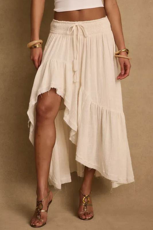 Calista Ivory High Low Maxi Skirt sold by 12th Tribe