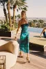 Avani Blue Floral Mesh Maxi Dress sold by 12th Tribe