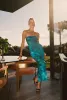Avani Blue Floral Mesh Maxi Dress sold by 12th Tribe