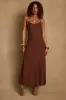 Laura Mocha Linen Maxi Dress sold by 12th Tribe