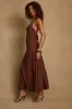 Laura Mocha Linen Maxi Dress sold by 12th Tribe