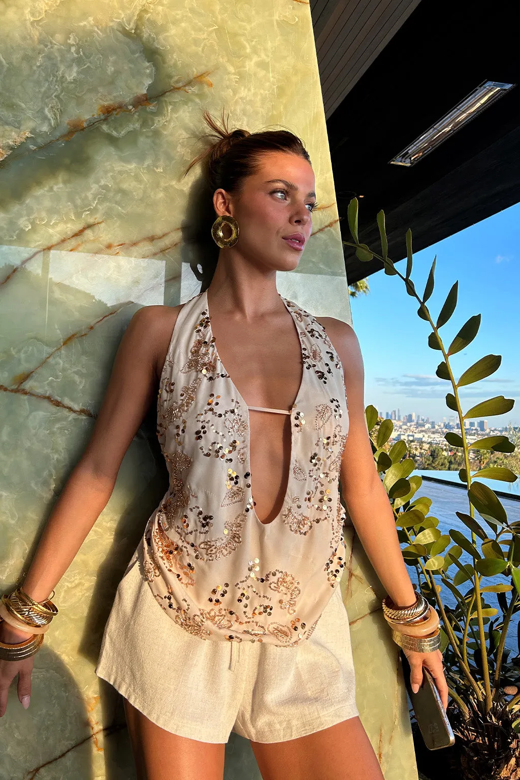 Sunset Ivory Halter Top sold by 12th Tribe product image thumbnail 4