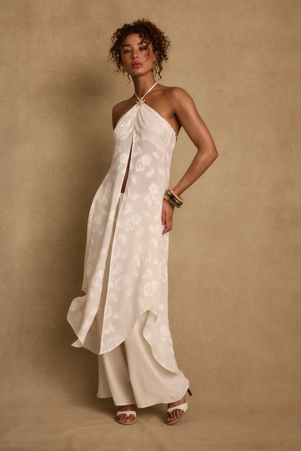 Bruma Ivory Flyaway Top sold by 12th Tribe