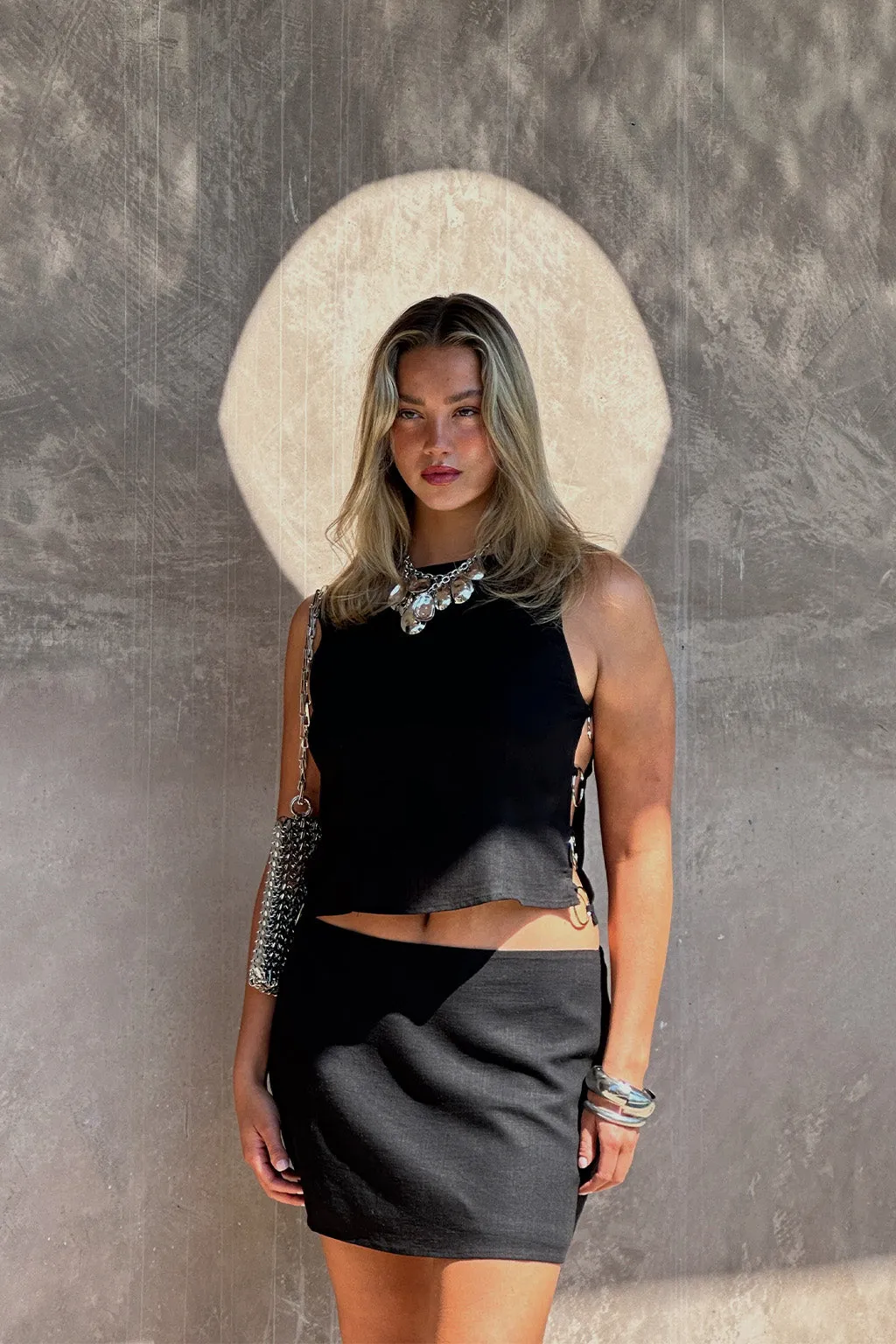 Brooke Black Linen Top sold by 12th Tribe product image thumbnail 4
