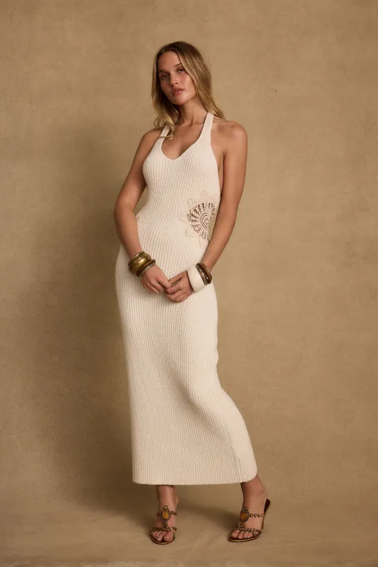 Kendall Cream Crochet Maxi Dress sold by 12th Tribe