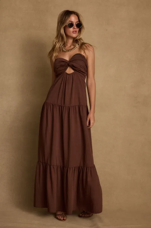Mara Mocha Maxi Dress sold by 12th Tribe