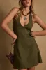 Emma Olive Linen Mini Dress sold by 12th Tribe