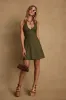 Emma Olive Linen Mini Dress sold by 12th Tribe