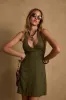 Emma Olive Linen Mini Dress sold by 12th Tribe