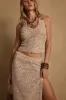 Ibiza Champagne Sequin Maxi Skirt sold by 12th Tribe
