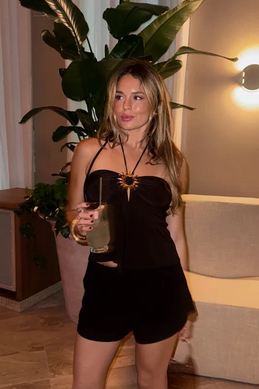 Vida Black Brooch Top sold by 12th Tribe