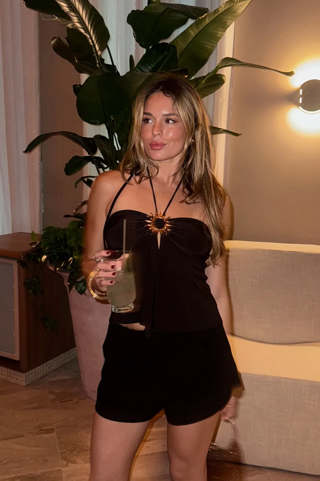 Vida Black Brooch Top sold by 12th Tribe