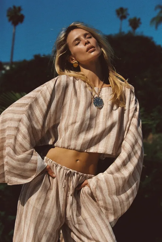 Clear Breeze Striped Chiffon Top sold by 12th Tribe