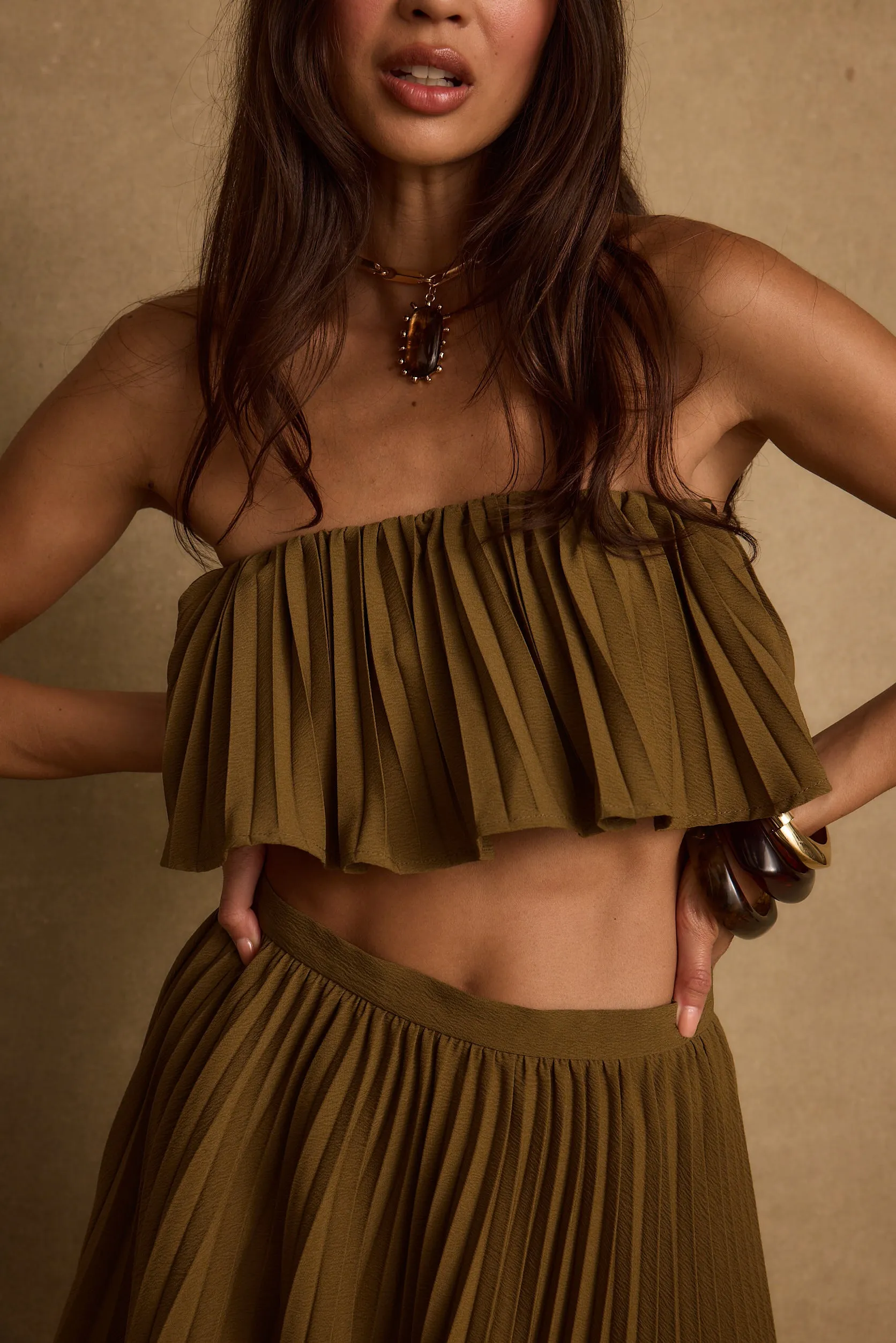 Lima Olive Crop Top sold by 12th Tribe product image thumbnail 3
