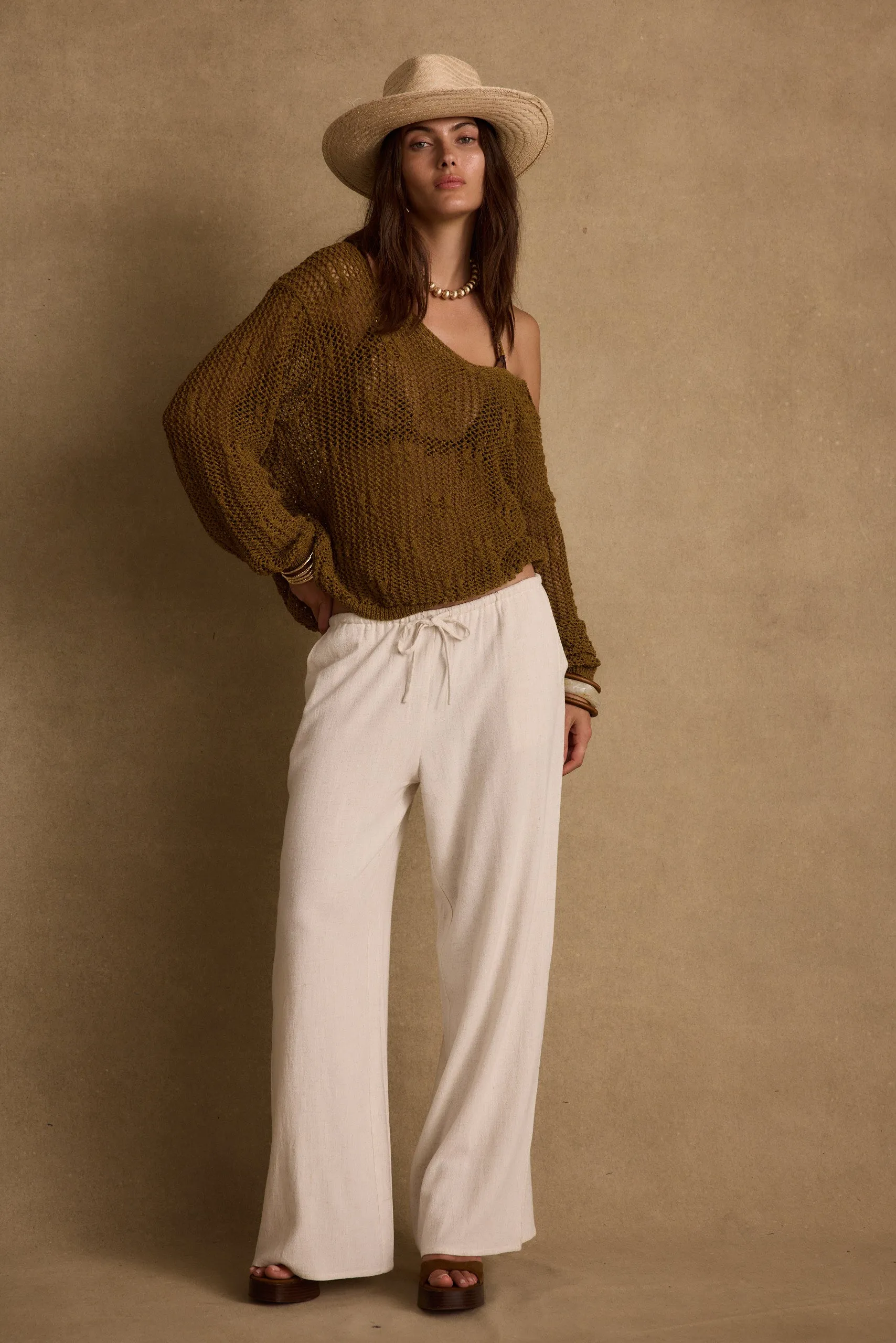 Sunfade Olive Crochet Sweater sold by 12th Tribe product image thumbnail 4