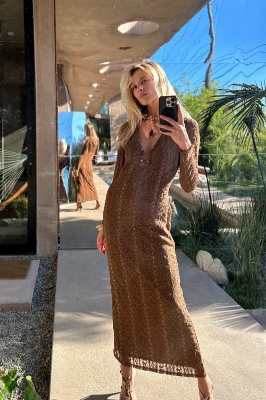 Dorado Mocha Maxi Dress made by privy