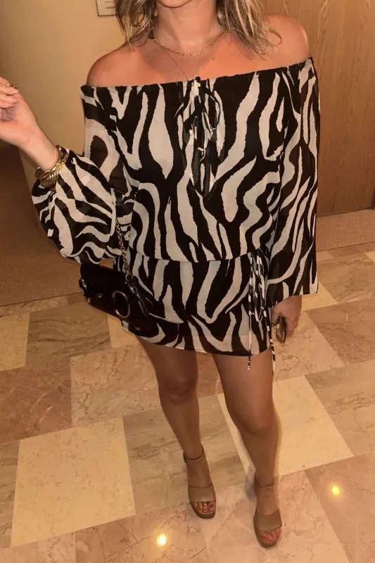 Gina Zebra Mini Dress made by 12th Tribe