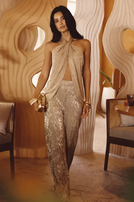 Kaia Gold Metallic Pant sold by 12th Tribe