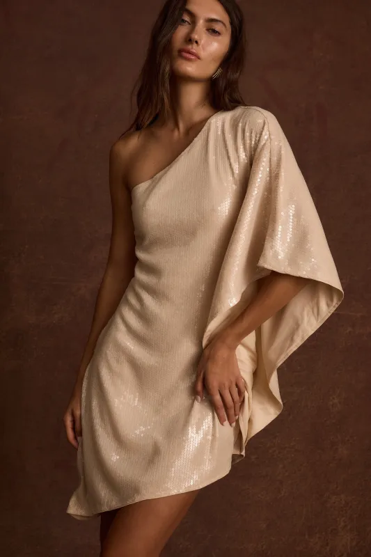 Heiress Blush Sequin Mini Dress sold by 12th Tribe