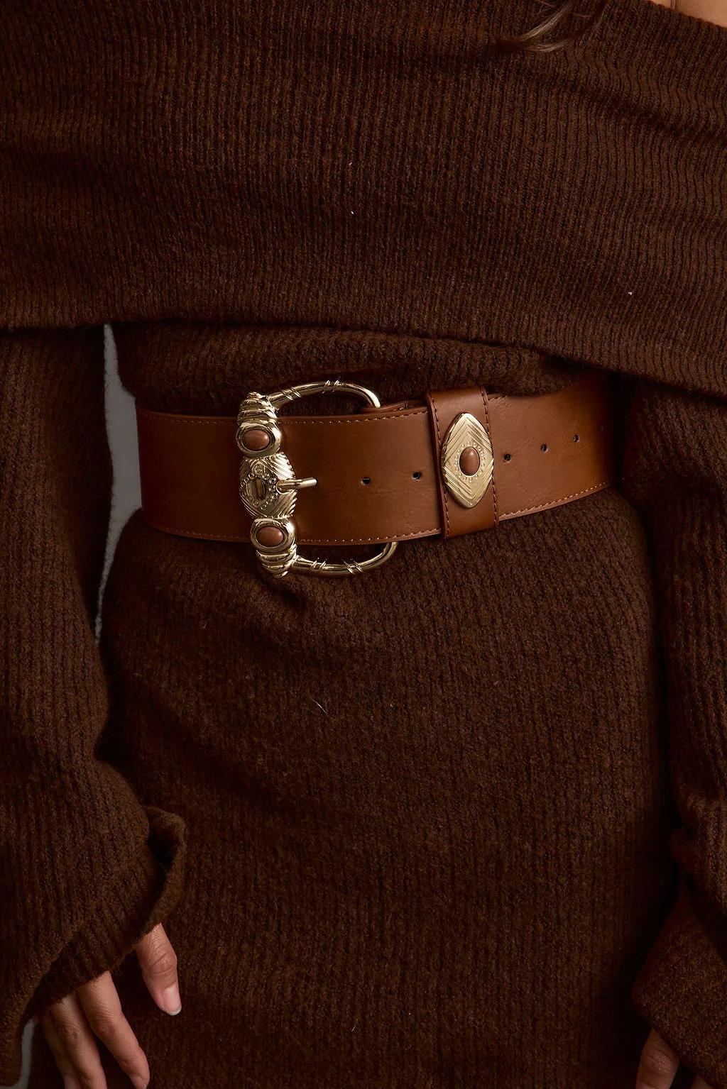Suncrest Gold and Brown Statement Belt sold by 12th Tribe product image thumbnail 3