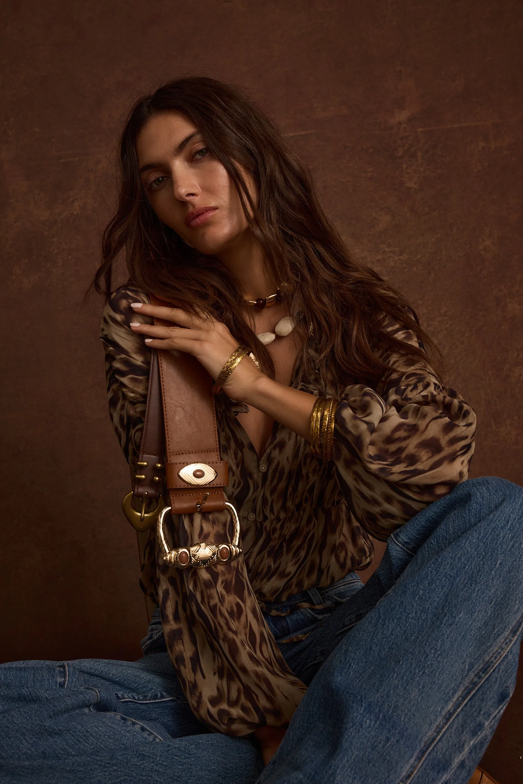 Suncrest Gold and Brown Statement Belt sold by 12th Tribe product image thumbnail 5