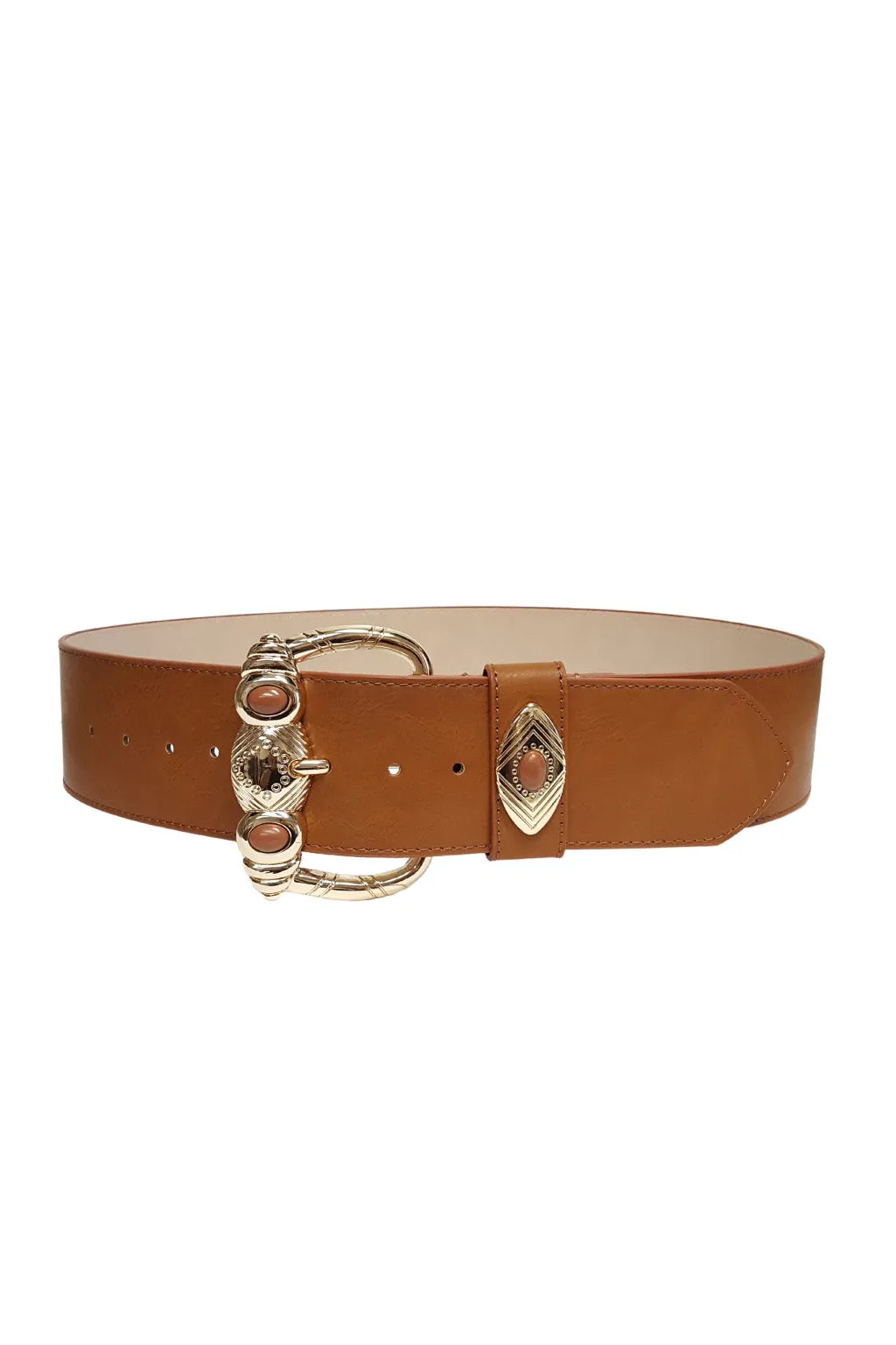 Suncrest Gold and Brown Statement Belt sold by 12th Tribe product image thumbnail 2