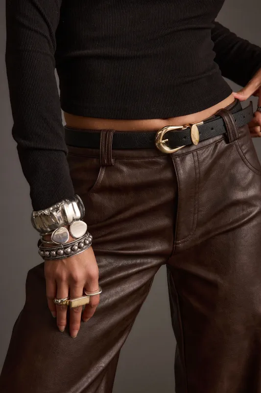 Knowles Gold Buckle Reversible Belt made by 12th Tribe