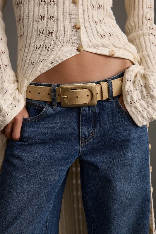 Mumford Camel Vegan Suede Belt sold by 12th Tribe