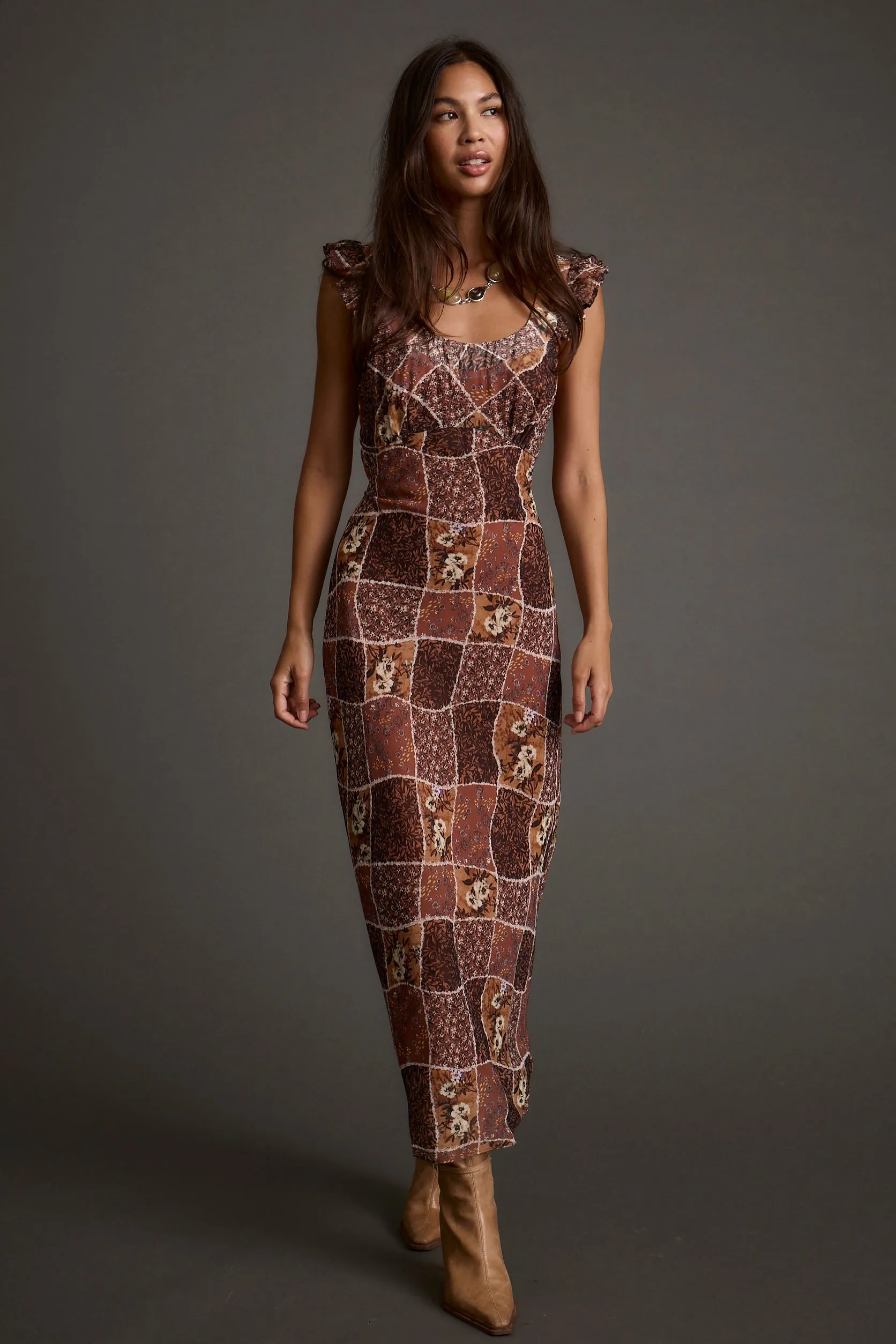 Bree Patchwork Midi Dress sold by 12th Tribe