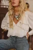 Alyssa Ivory Studded Blouse sold by 12th Tribe