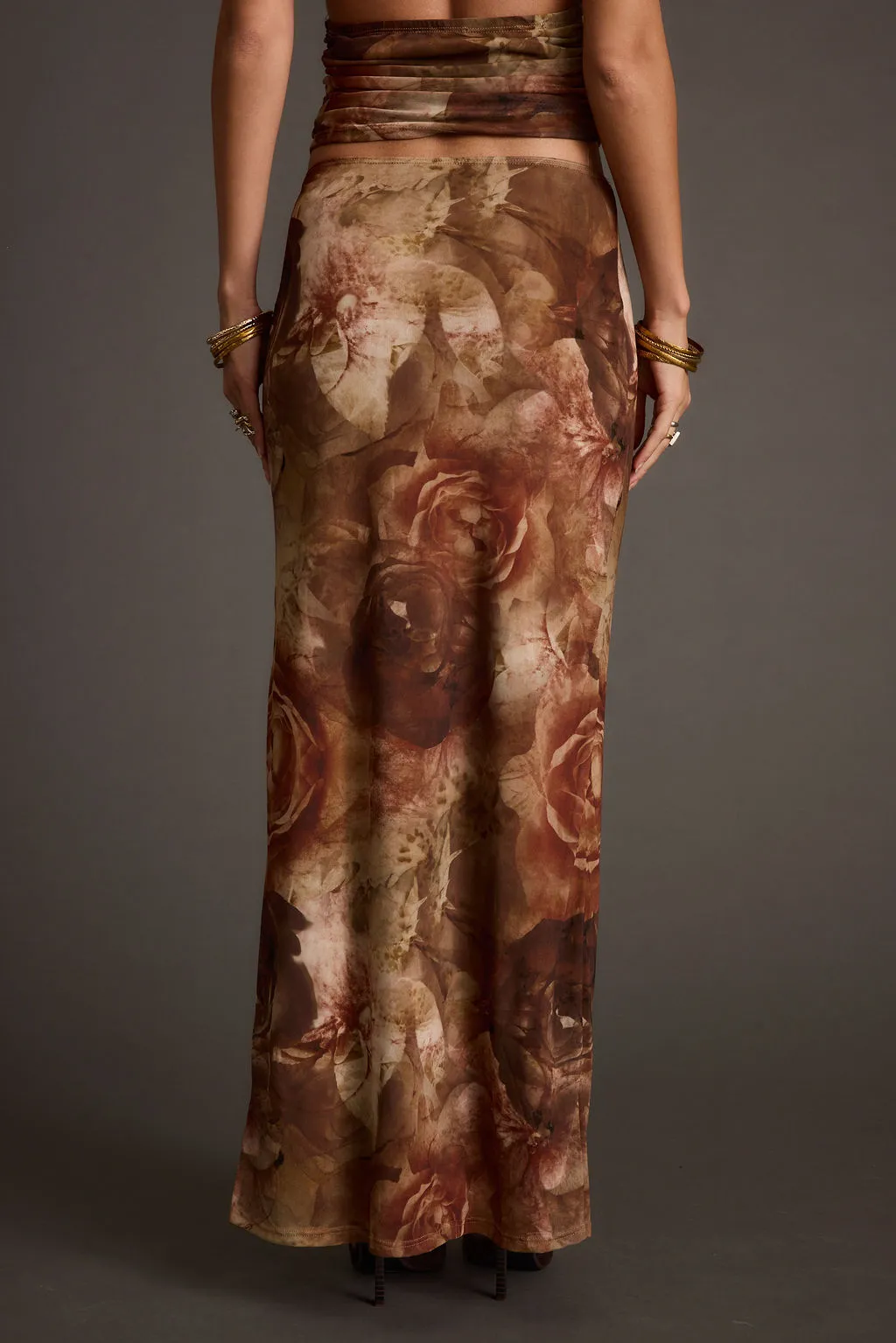 Julia Floral Mesh Maxi Skirt sold by 12th Tribe product image thumbnail 3