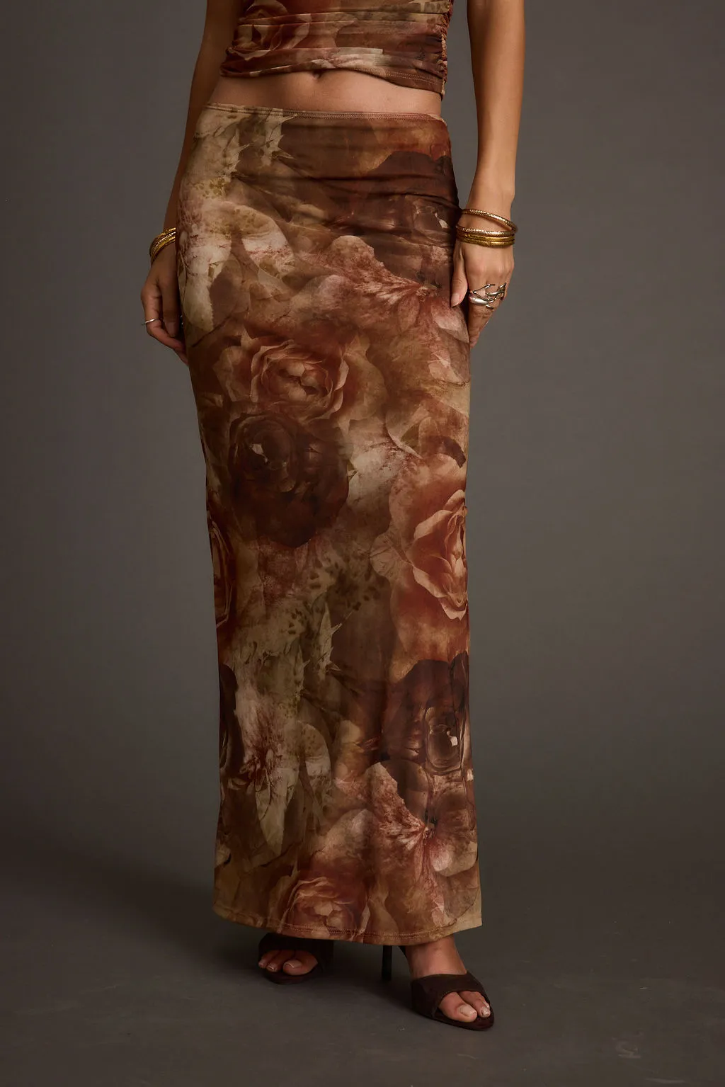Julia Floral Mesh Maxi Skirt sold by 12th Tribe